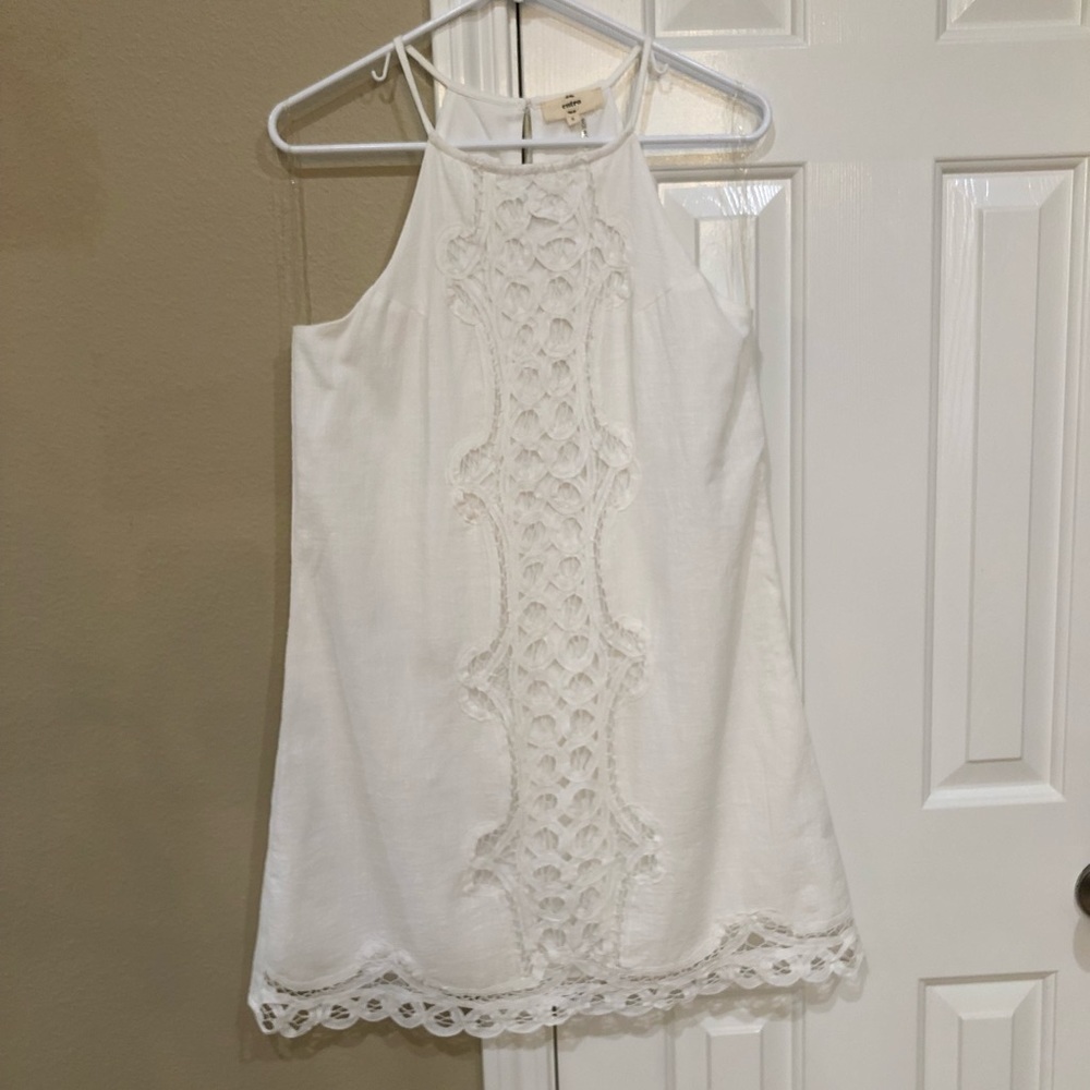 🛍️ Entro White Cotton Lace Dress Lined S